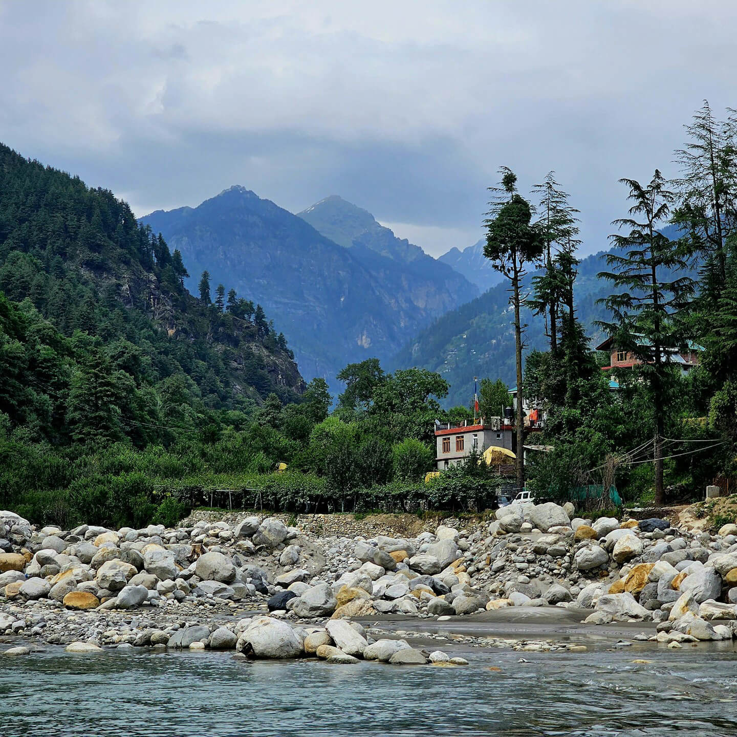 Scenic River and Mountain View